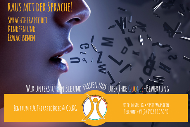 Raus mit der Sprache! Sale Flyer Zentrum für Therapie Bobe Flyer Bild