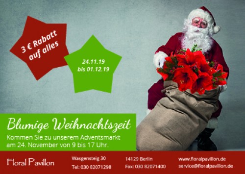 Firmenprofil von: Blumige Weihnachtszeit – 3 Euro Rabatt auf alles