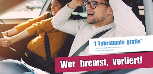 Firmenprofil von: Wer bremst, verliert! Neukunden erhalten bei uns die 10. Fahrstunde geschenkt.